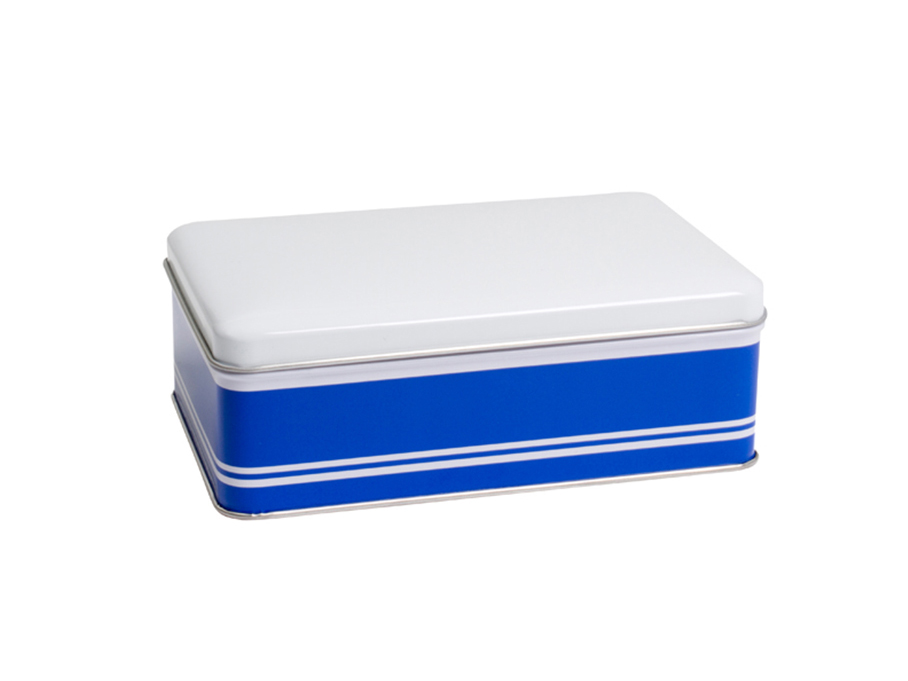x 105 55 mm rechthoekig blik blauw met wit - Zaanlandia Blikverpakkingen